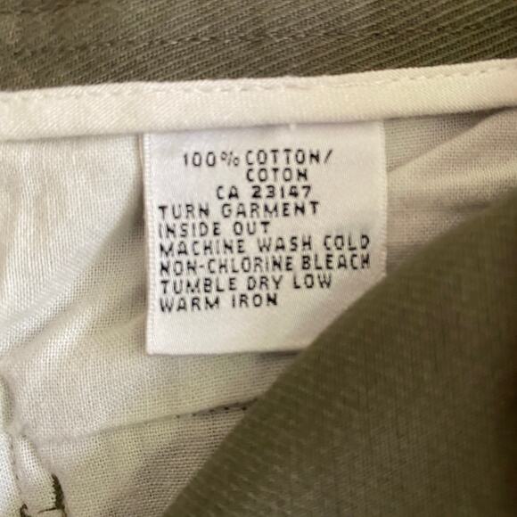 TALBOTS Sz 8 Skirt Cotton Long Neutral Minimalist Academia Back Slit Sage Modest - Picture 4 of 9